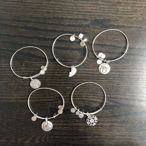 BUNDLE DEAL -5 Silver Alex & Ani Bracelets